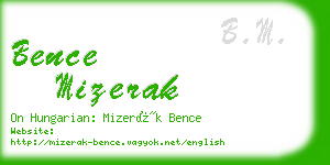 bence mizerak business card